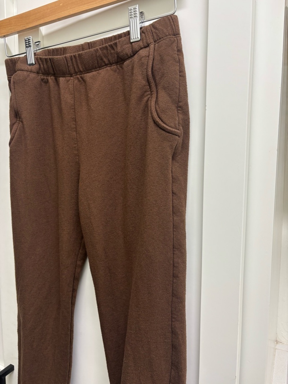Monrow Softfleece Joggers Brown Elastic Waist Lounge Pants Size Small revolve - Picture 4 of 7
